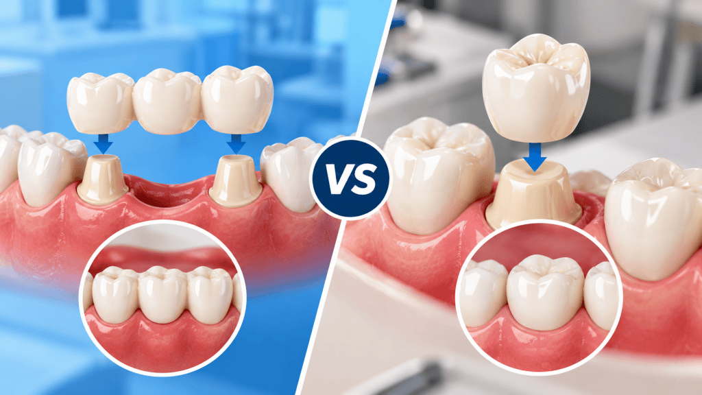 Restorative Dental Bridges vs Dental Crowns